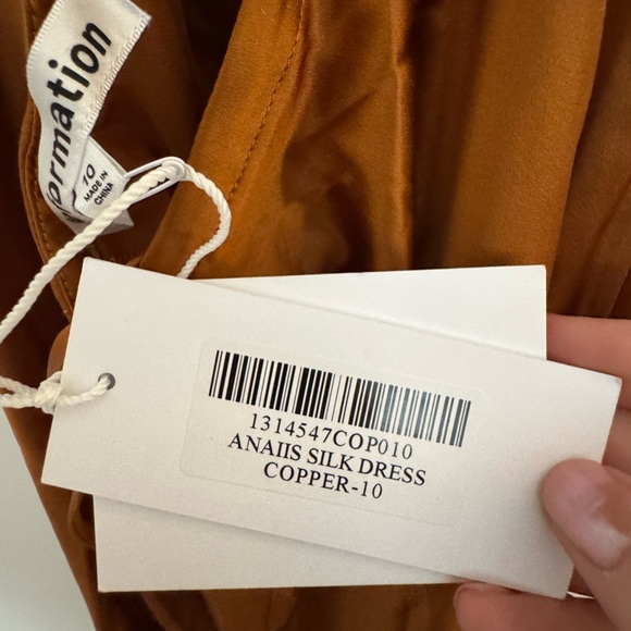 Reformation Anaiis Silk Dress Gown in Copper NWT Sz. 10 - Picture 9 of 12